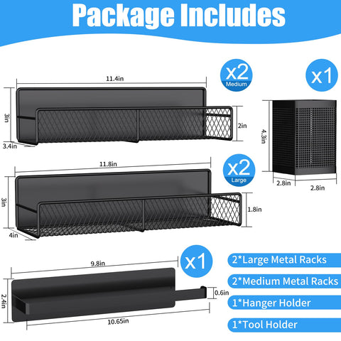 DTUQYX magnetic shelves with medium baskets for detergents and supplies