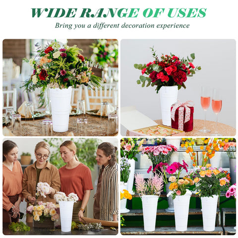 Dualshine galvanized metal vases with anti rust coating, long-lasting indoor outdoor decor.