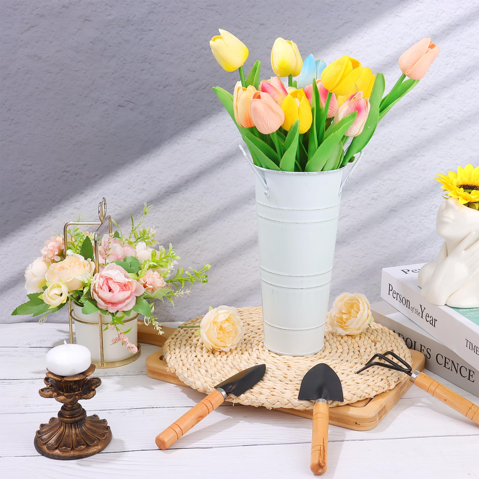 Dualshine gift-ready galvanized vase set, ideal for plant lovers and celebrations.