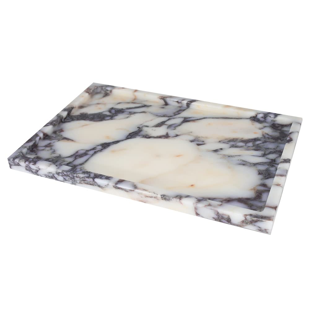 DUANYAN natural marble vanity tray top view for elegant surface organization.