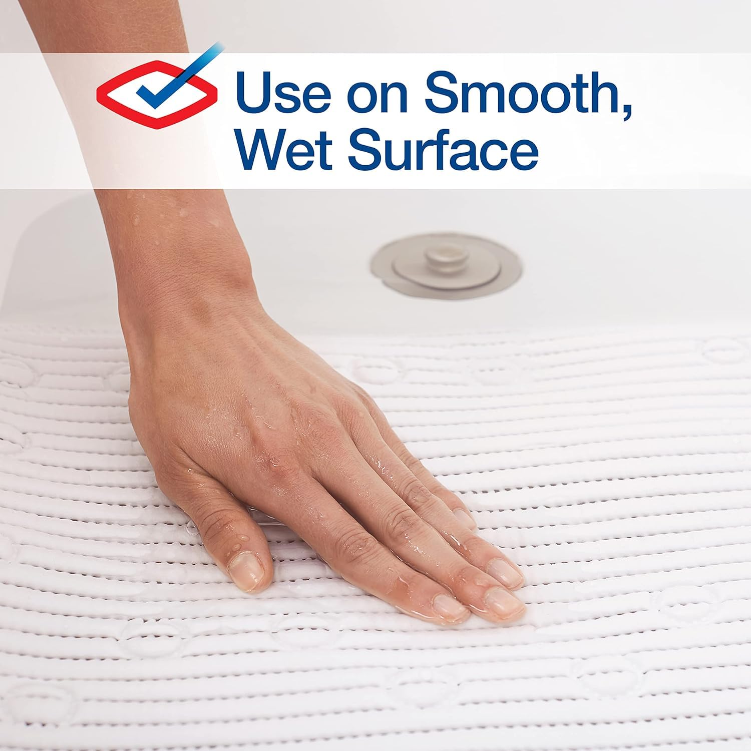 Clorox Duck Brand Cushioned Shower Mat close up of soft cushion texture and grip
