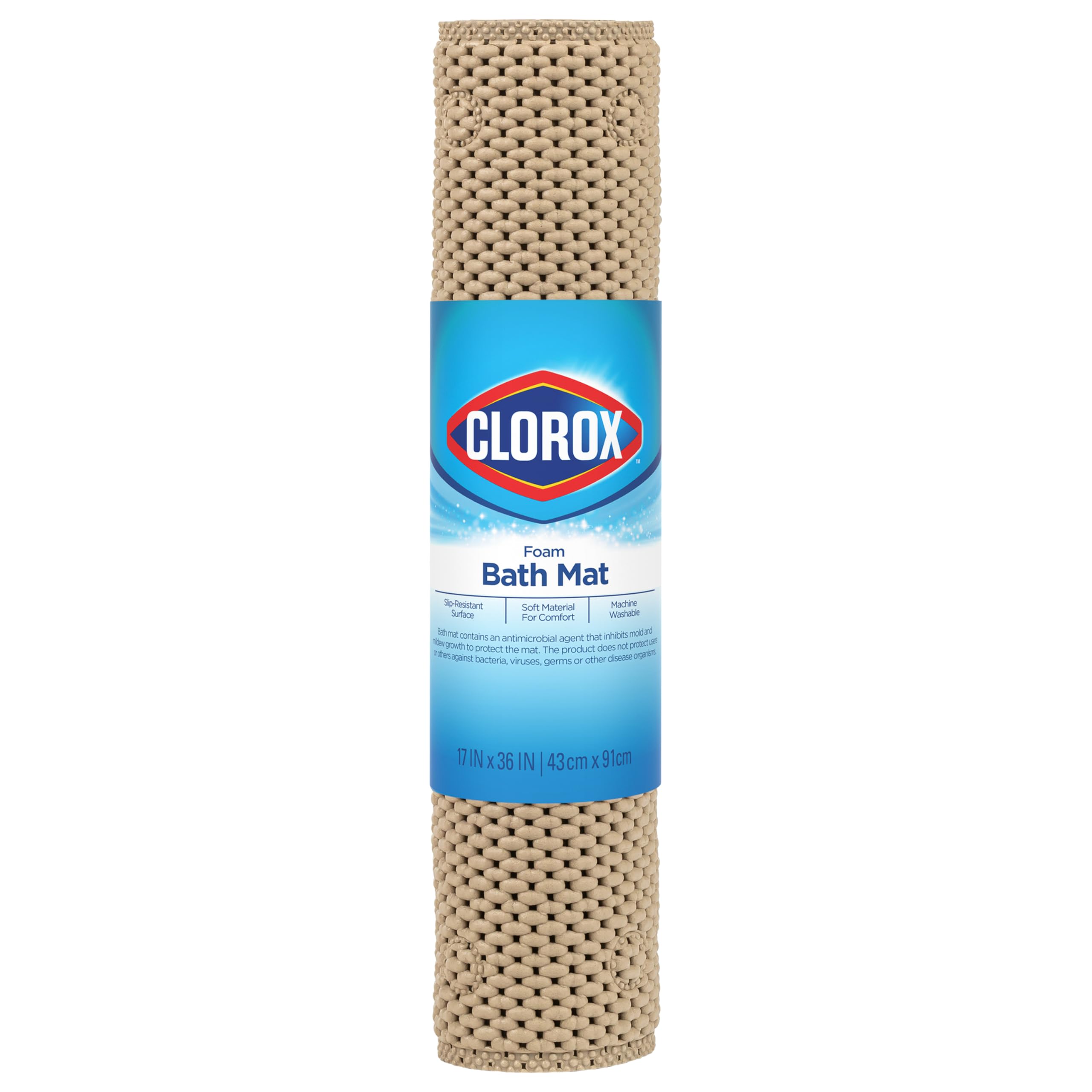 Duck Brand Cushioned Bath Mat in tub showing plush surface and fit in tub use