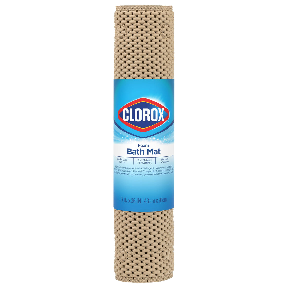 Duck Brand Cushioned Bath Mat in tub showing plush surface and fit in tub use