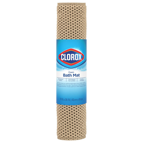 Duck Brand Cushioned Bath Mat in tub showing plush surface and fit in tub use