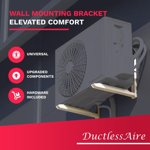 DuctlessAire mounting bracket features vibration control feet for quieter operation.