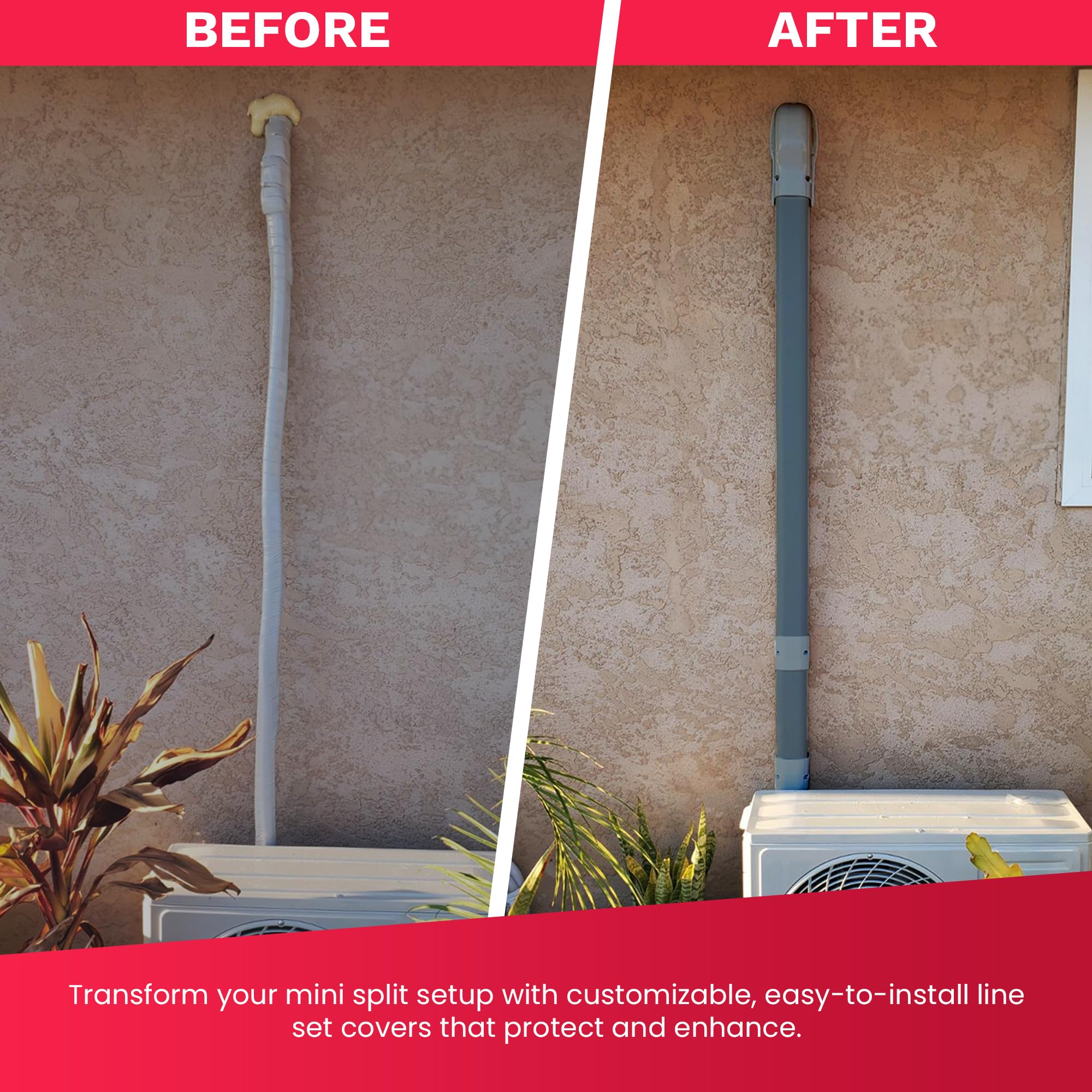DuctlessAire end cap provides a clean termination for exposed lines.