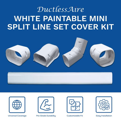 DuctlessAire hide-a-line tubing conceals refrigerant lines for a neat setup