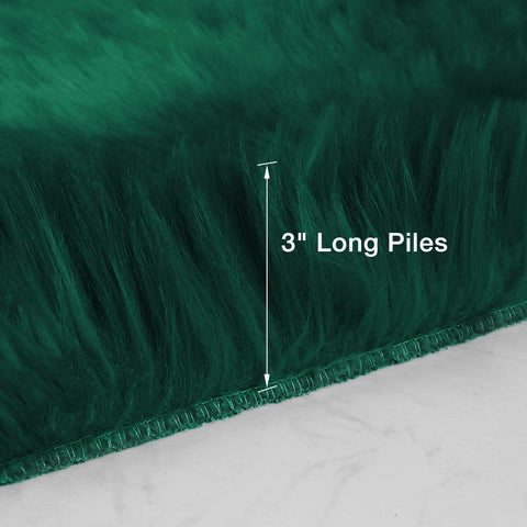 Duduta emerald green runner rug in a cozy bedroom layout