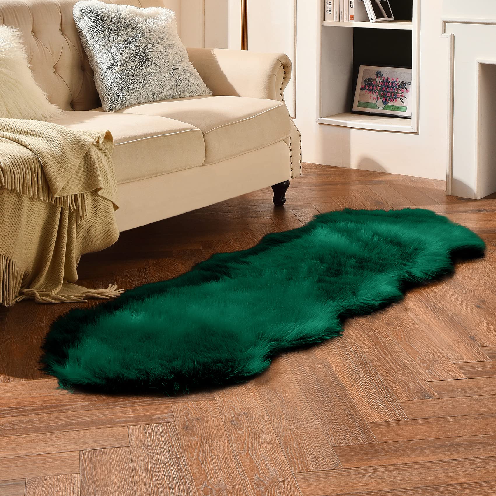 Duduta emerald green faux fur rug care and cleaning process