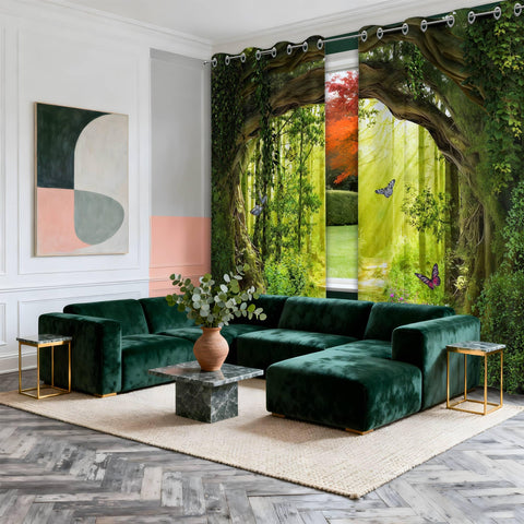 dueeia Enchanted Forest room scene demonstrates room-darkening effect and cozy ambiance