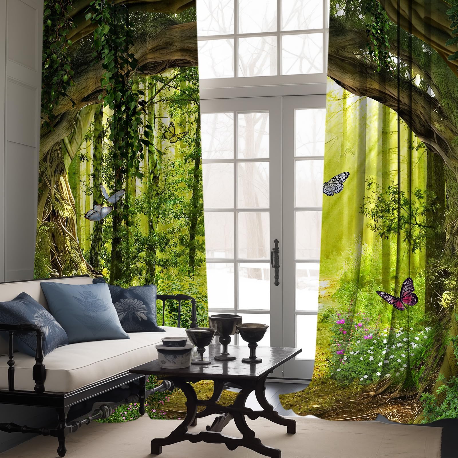 dueeia Green spring nature curtains highlight vibrant design for living spaces