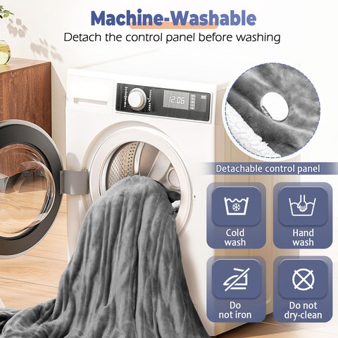 Dueelala wearable blanket is machine washable after removing the controller.