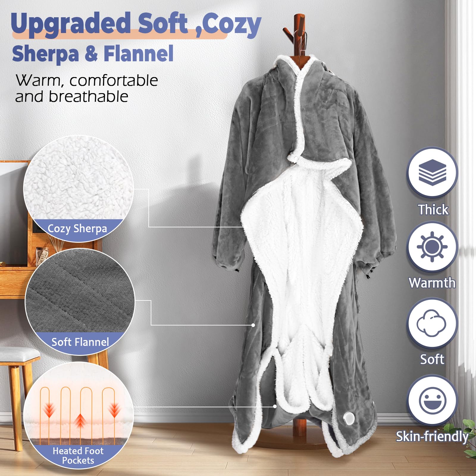 Dueelala soft flannel outer layer adds cozy comfort.