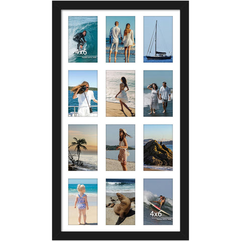 DUENPY 14x26 collage frame displaying twelve 4x6 photos for wall display.