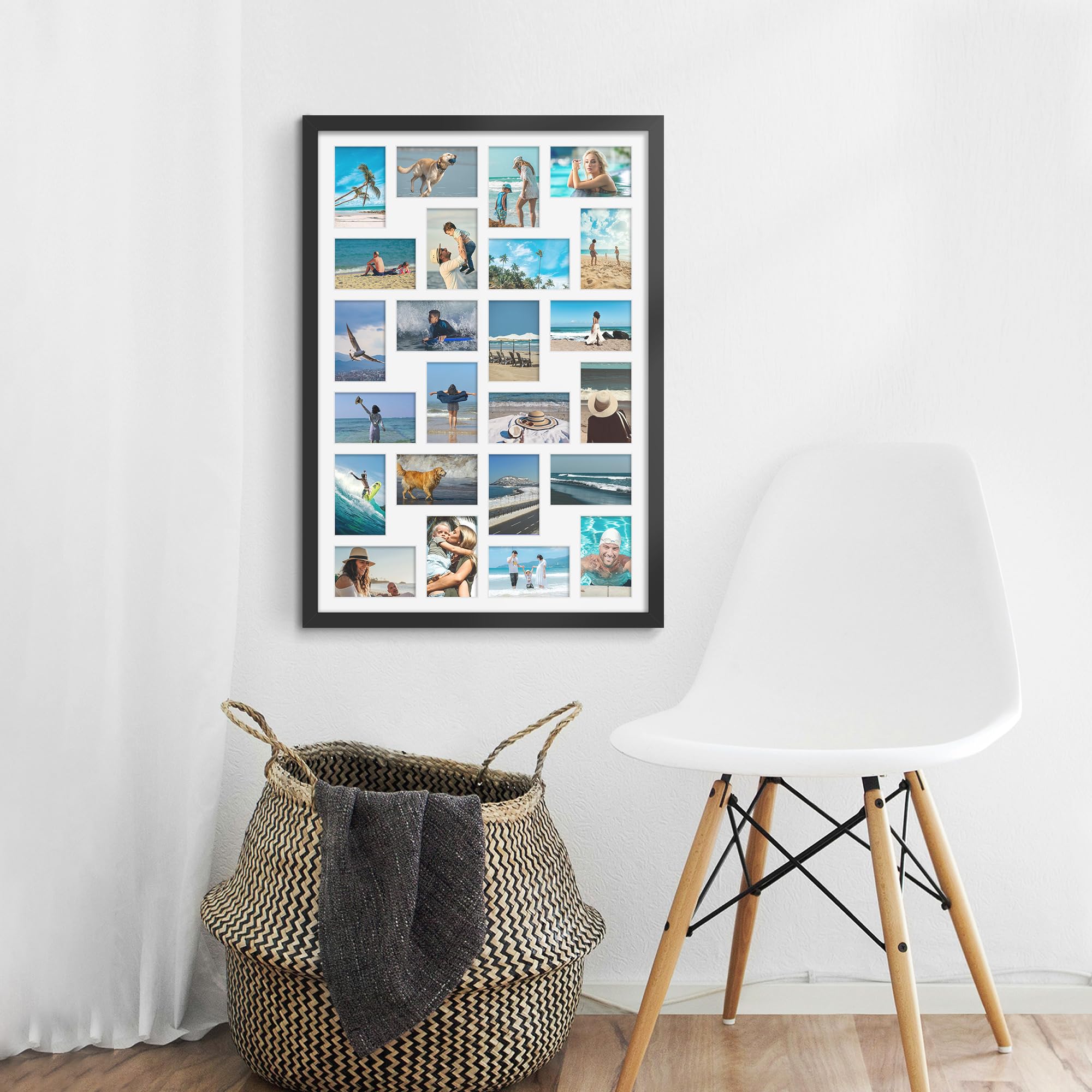 DUENPY 22x32 collage frame mat-optional design offers display flexibility.