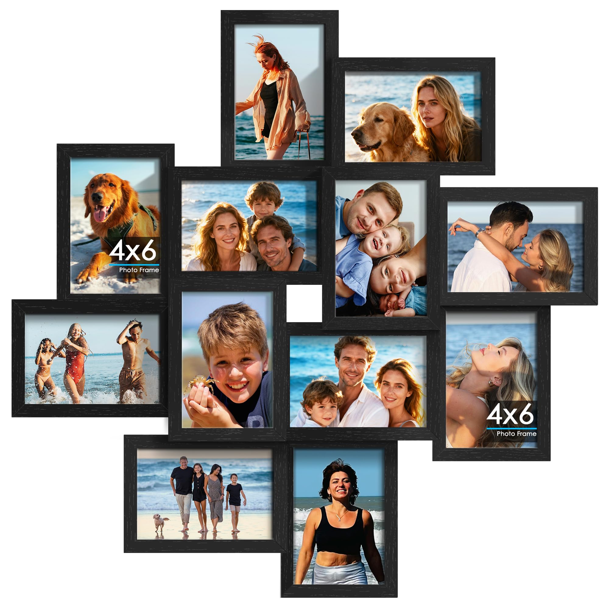 DUENPY 4x6 collage frames in assembly for personalized wall decor.