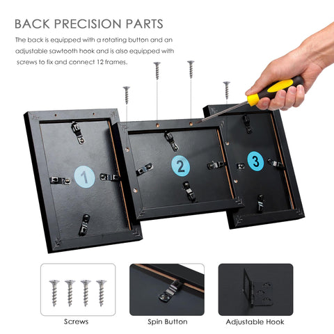 DUENPY MDF frame with glass front enables clear photo viewing
