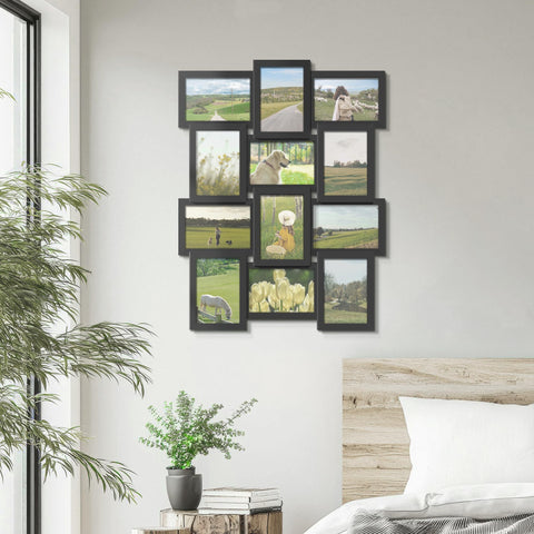 DUENPY twelve-frame collage mounted on wall display