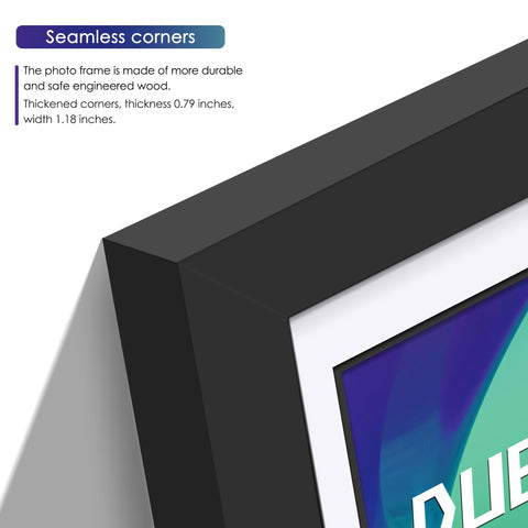 DUENPY vinyl frame acrylic front closeup shows glass-like clarity.