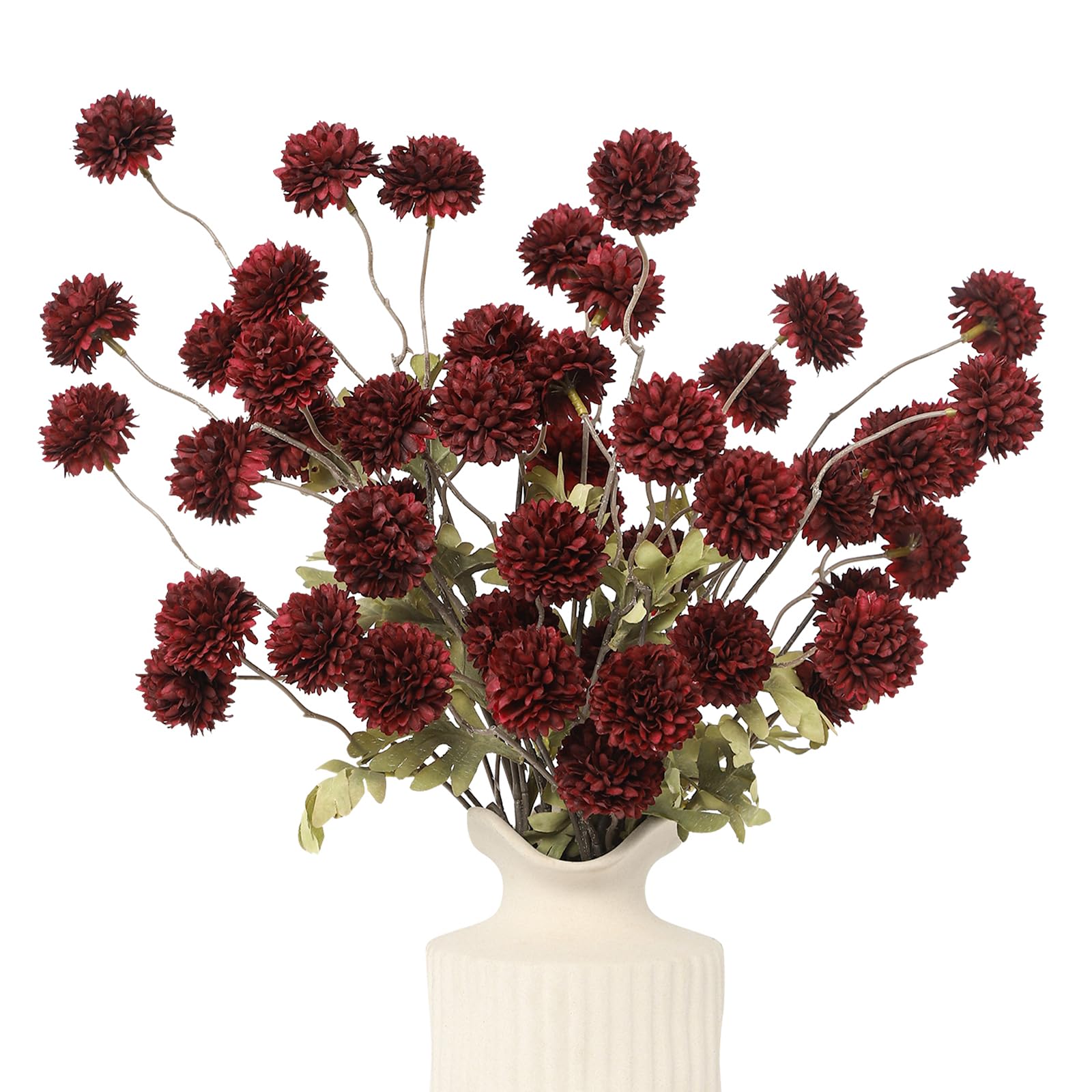 DuHouse burgundy pom pom mum stems for stylish DIY centerpieces