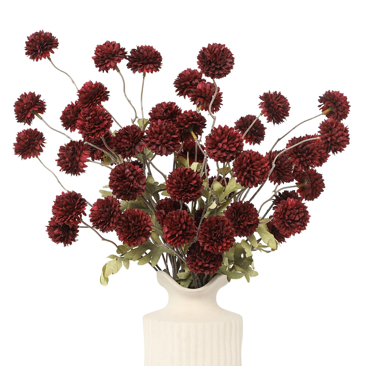DuHouse burgundy pom pom mum stems for stylish DIY centerpieces