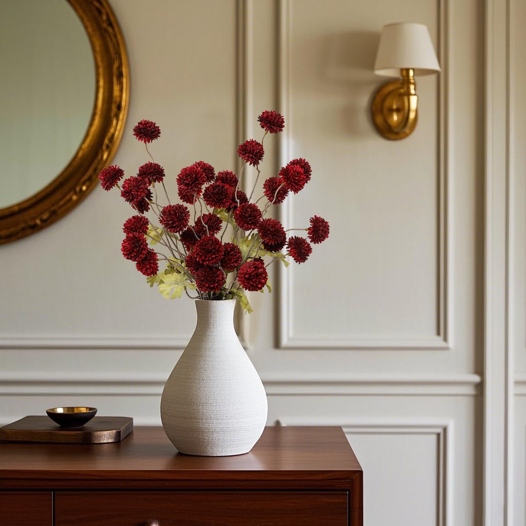 DuHouse burgundy silk mums for elegant vase arrangements