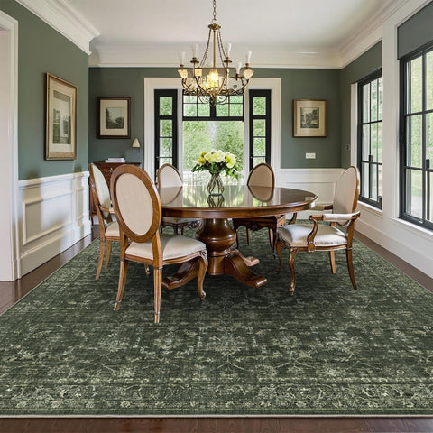 DUIDY green area rug for office with comfortable underfoot and low maintenance