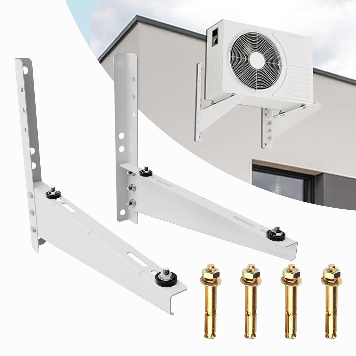 Duiliuu mini split wall bracket assembly for 9-18k BTU units