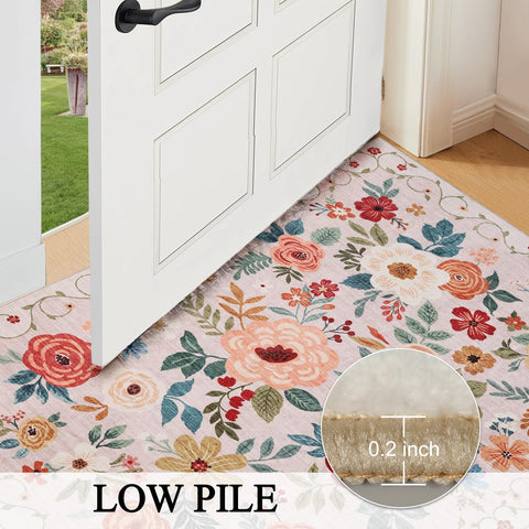 DUKINO bathroom or laundry rug withstands traffic while staying tidy.