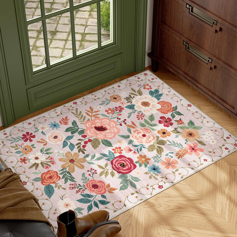 DUKINO floral pattern close-up shows vibrant colors and soft texture.
