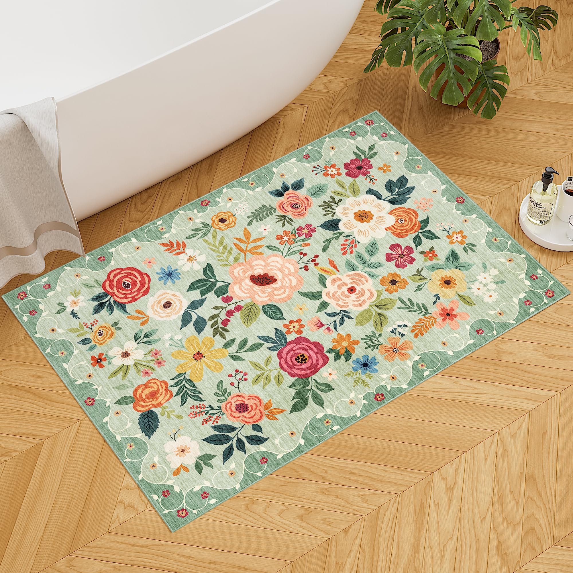 DUKINO non-slip backing ensures stable placement on smooth floors.