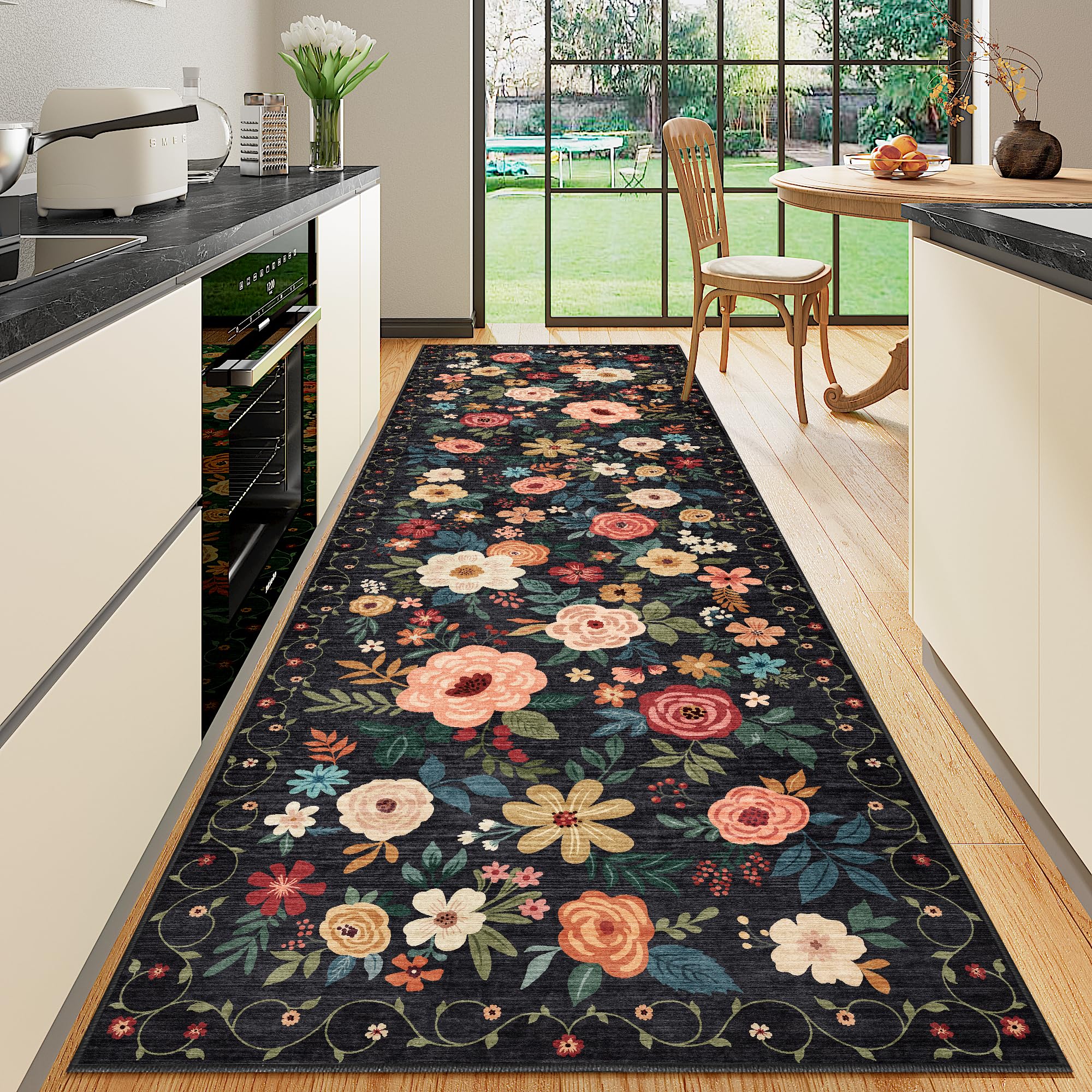 DUKINO Runner Rug 2x10 front view shows soft texture for busy hallways.