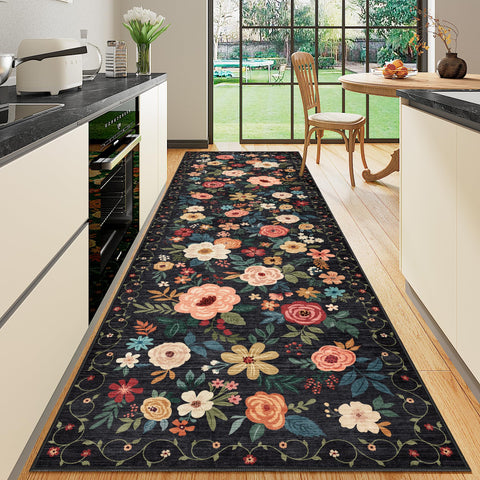 DUKINO Runner Rug 2x10 front view shows soft texture for busy hallways.