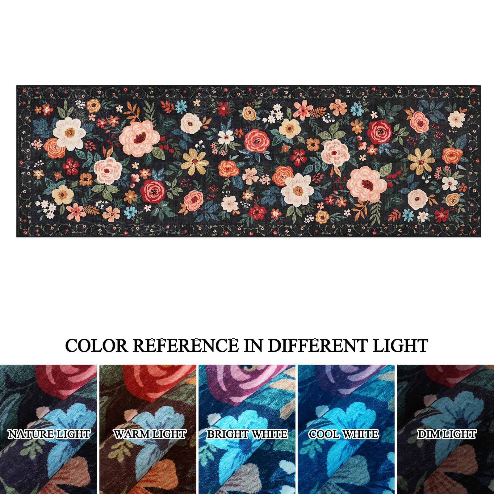 DUKINO Runner Rug reinforced edges resist fraying over time.
