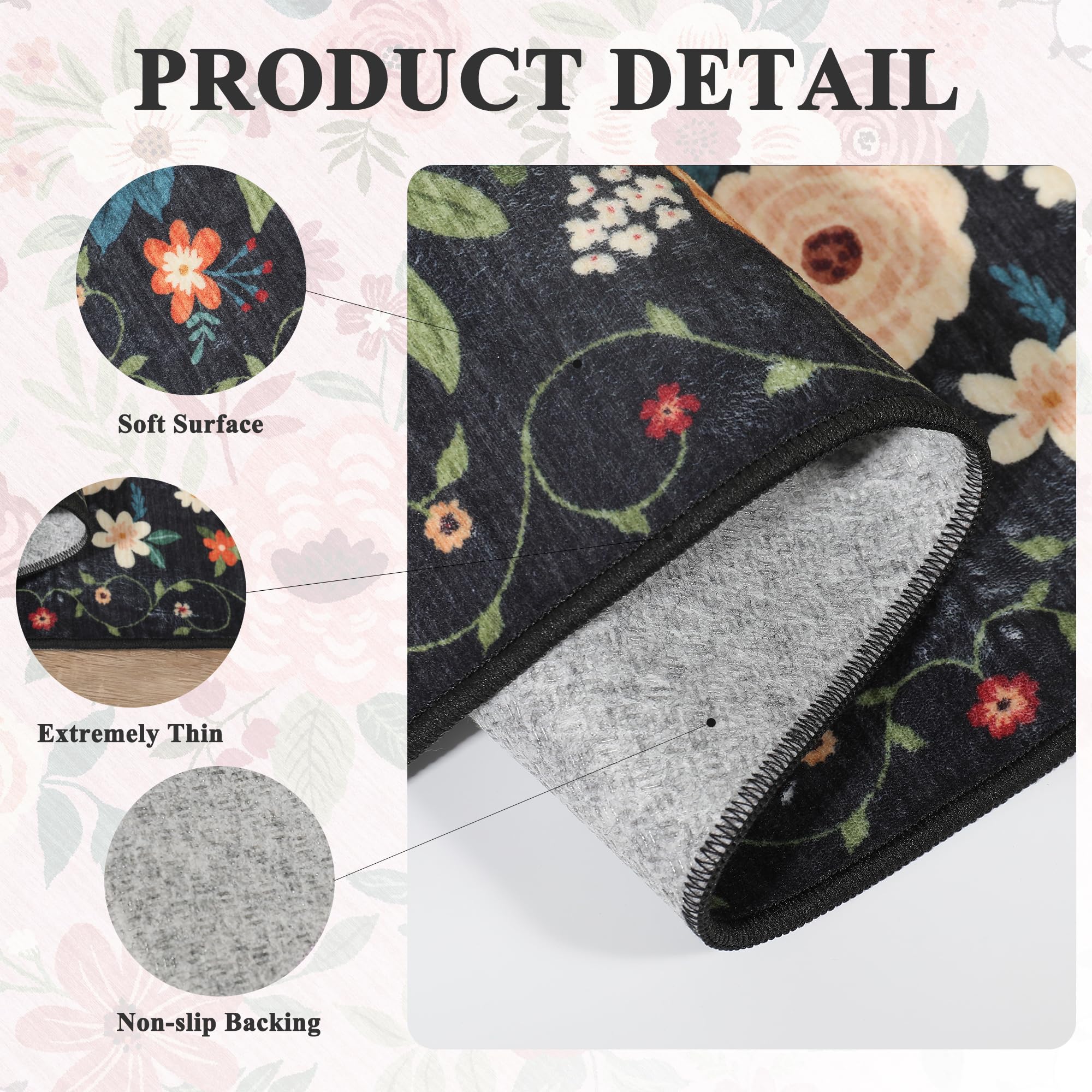 DUKINO Runner Rug ideal for entryways and kitchens.