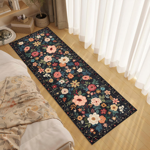 DUKINO Runner Rug non-slip backing secures hallways for safer daily traffic.