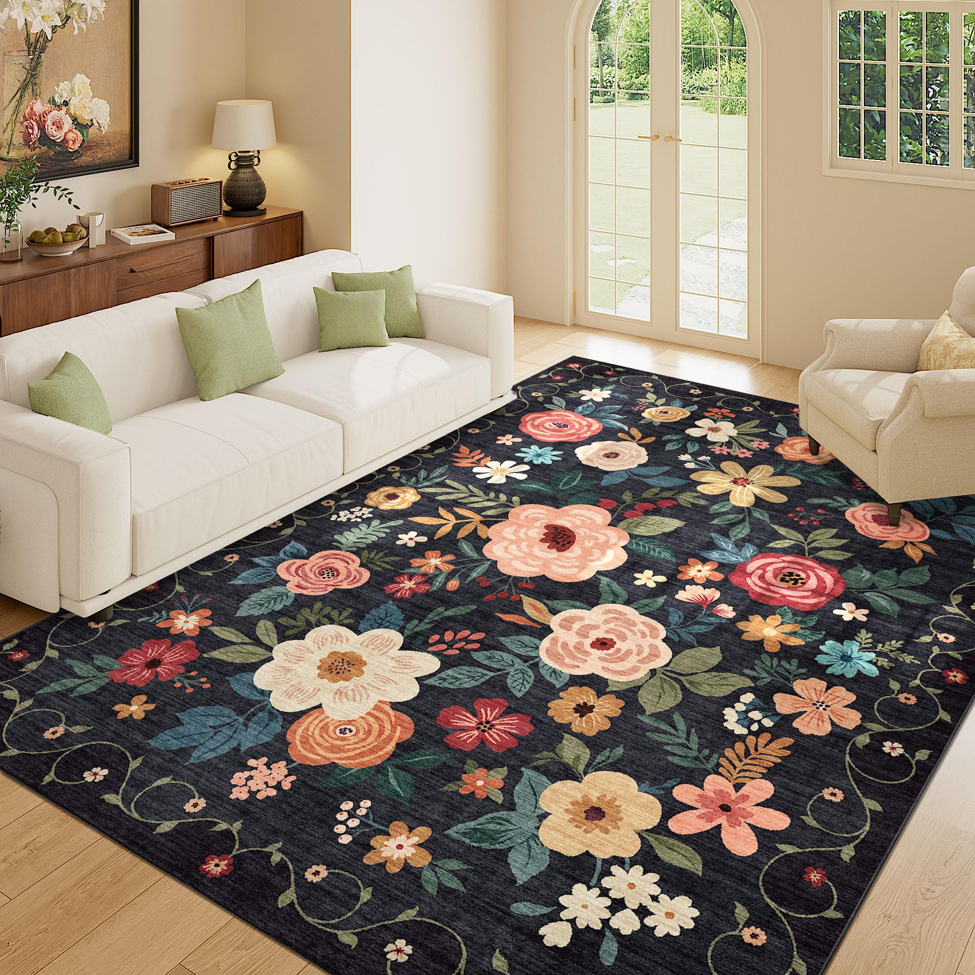 DUKINO ultra-soft material rug offers a cozy underfoot feel.