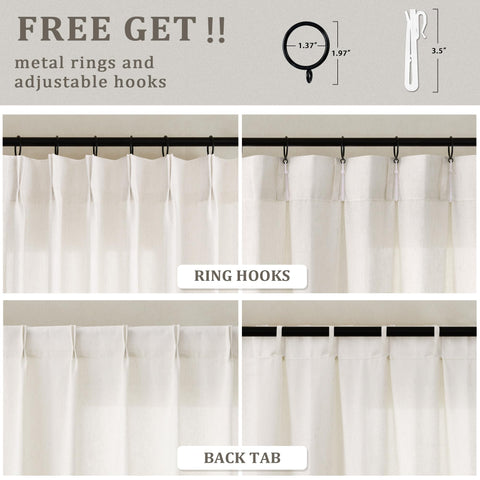 DUKIYO pinch-pleat design curtains offer tailored elegance for windows.