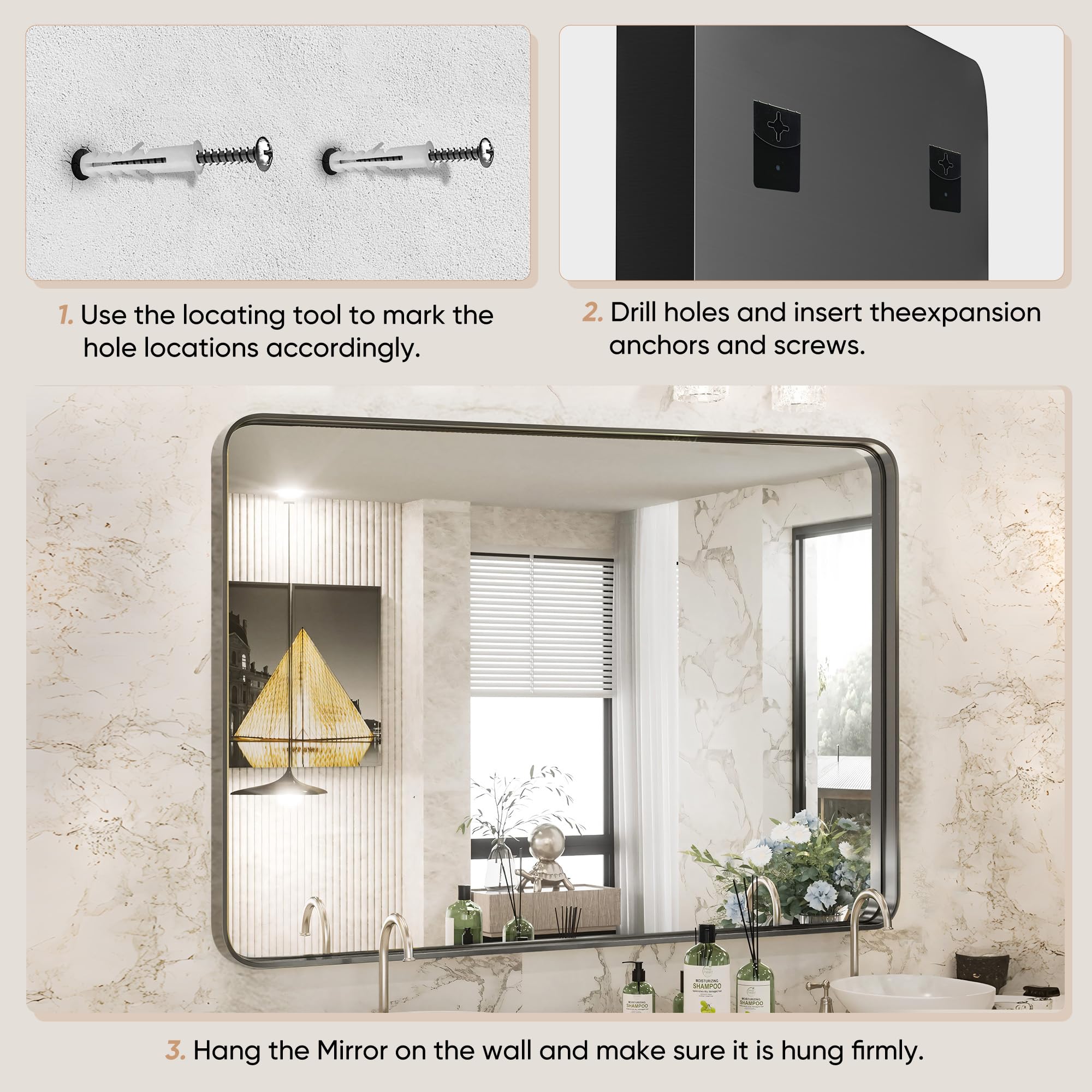 DUMOS mirror demonstrates no distortion with 1:1 image for vanity tasks