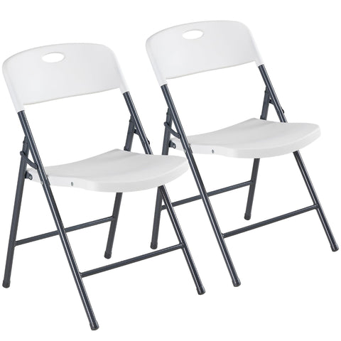 DUMOS 2-pack folding chairs with heavy-duty white frame for sturdy event seating