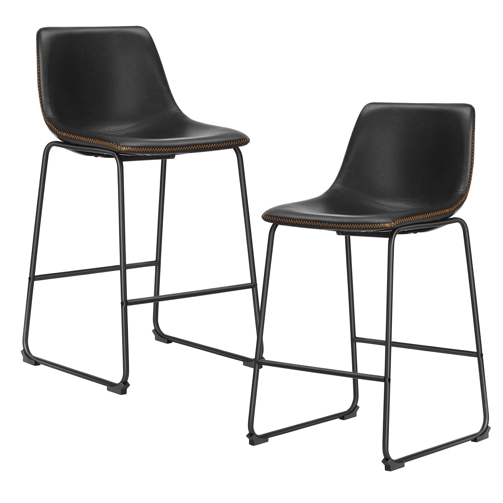 DUMOS 26in counter stool with back and metal legs, comfortable bucket seat.