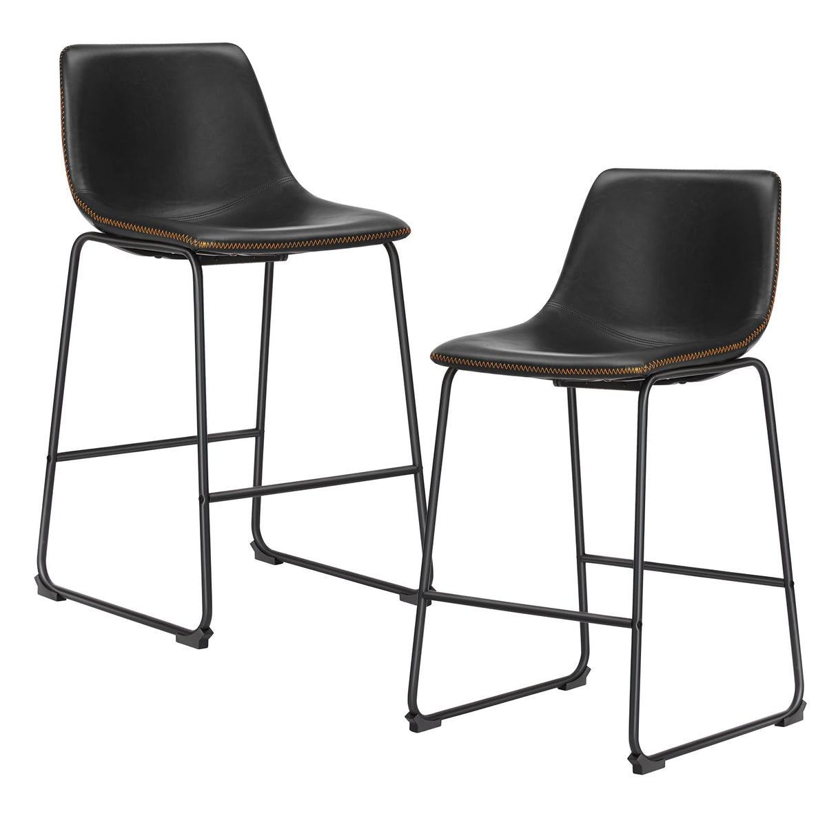 DUMOS 26in counter stool with back and metal legs, comfortable bucket seat.