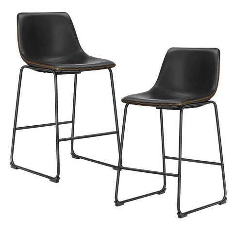 DUMOS 26in counter stool with back and metal legs, comfortable bucket seat.