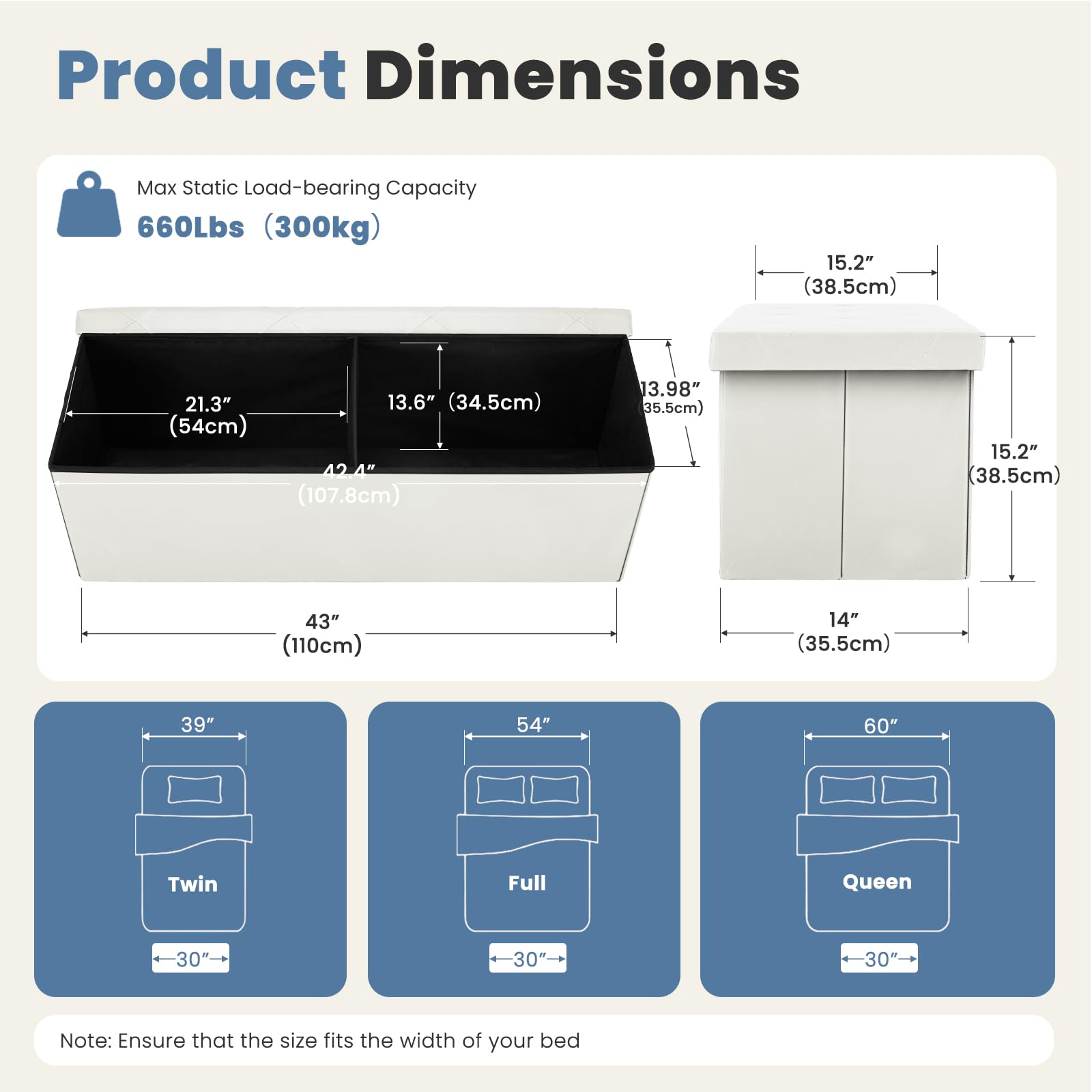 DUMOS flat-fold design shows easy under-bed storage convenience.