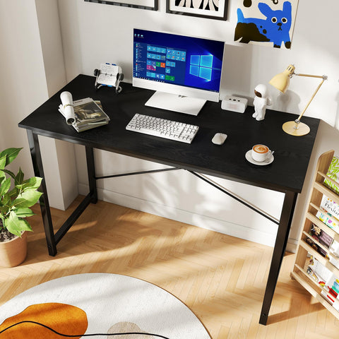 DUMOS 44in computer desk in a modern bedroom setup
