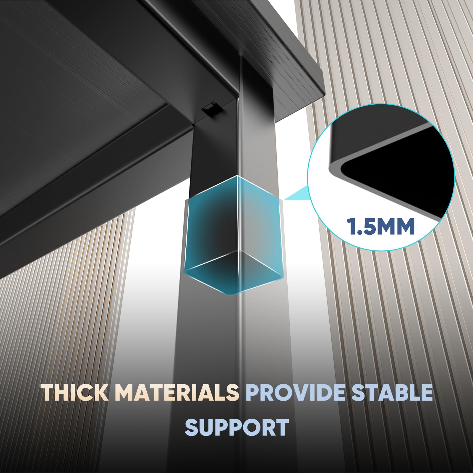 DUMOS 44in computer desk X-brace reinforcement for wobble-free stability