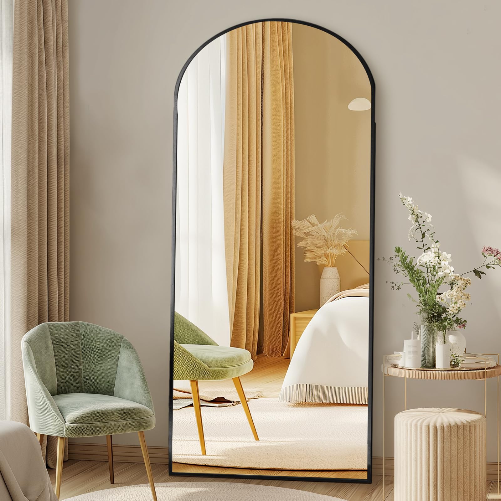 DUMOS ambient room scene featuring the arched mirror as a focal point