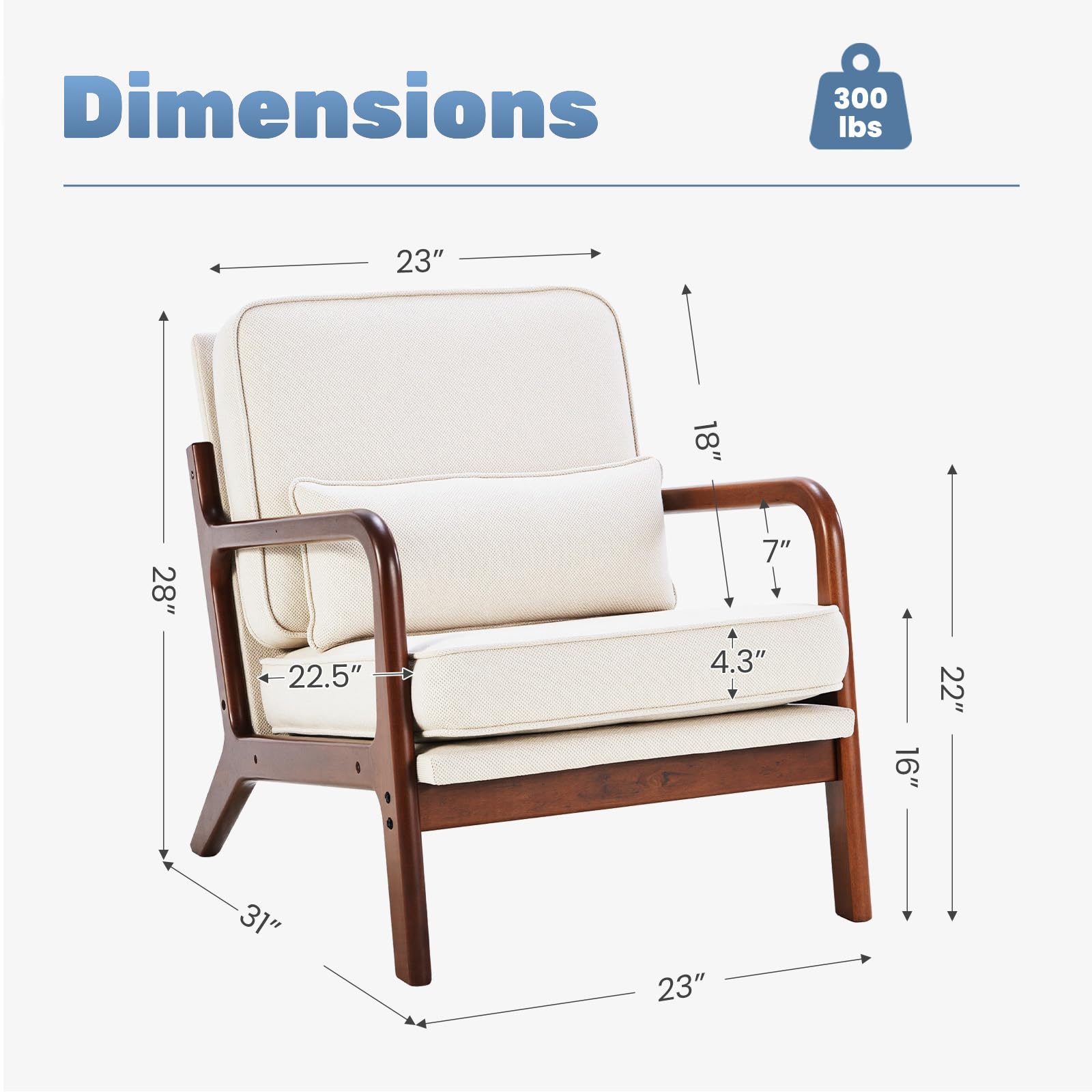 DUMOS accent chair armrests close-up highlighting ergonomic support