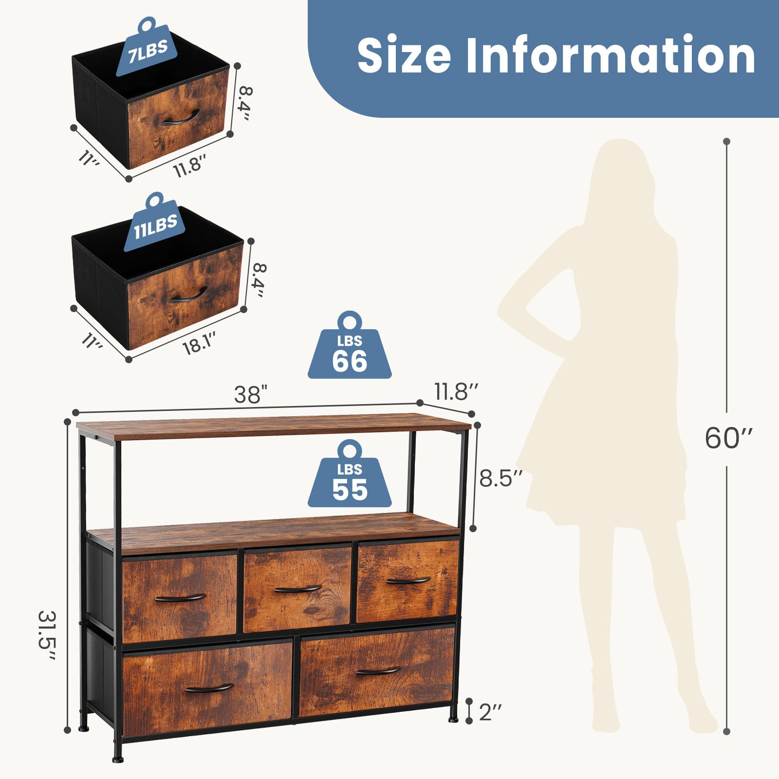 DUMOS unit with adjustable feet protects floors during setup.