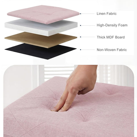 DUMOS large 154L storage space helps organize bedding and pillows